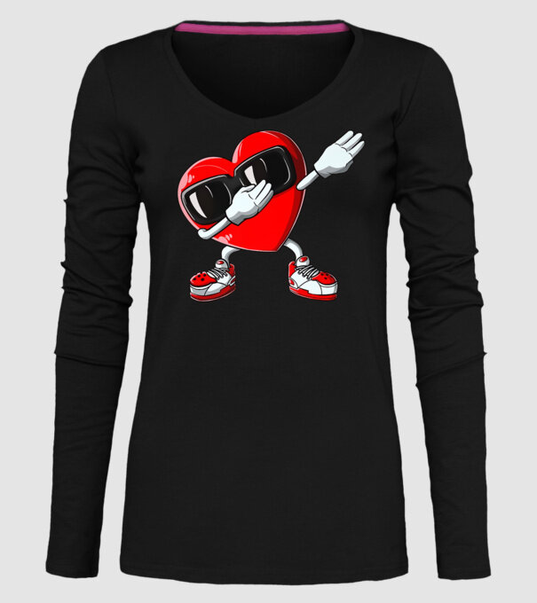Dab inima model negru pe tricou