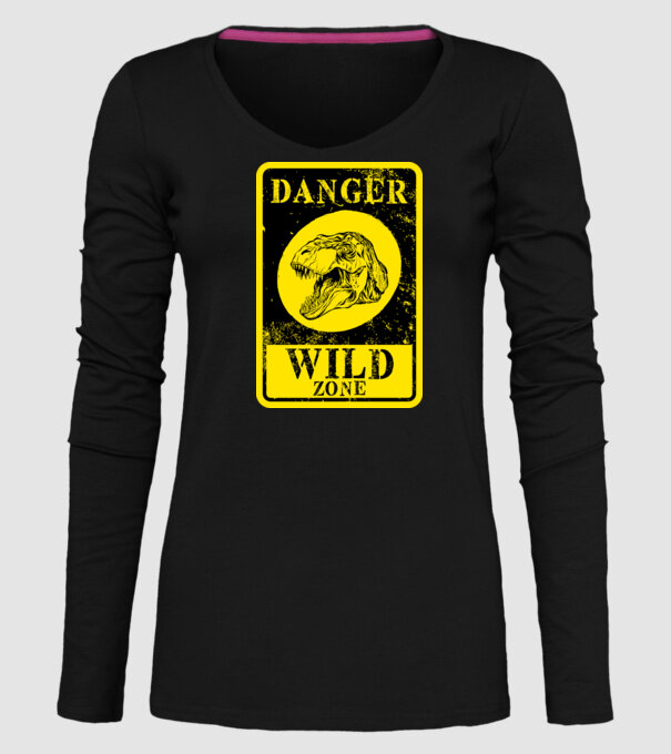 Danger wild zone model negru pe tricou