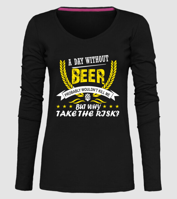 Day without beer model negru pe tricou
