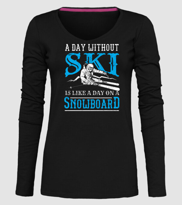 Day without SKI model negru pe tricou