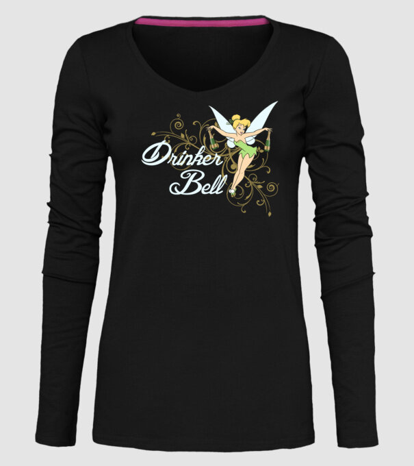 Drinkerbell model negru pe tricou