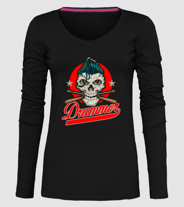 Drummer model negru pe tricou