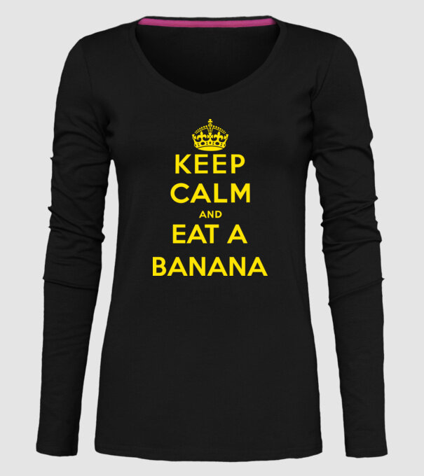 Eat banana model negru pe tricou