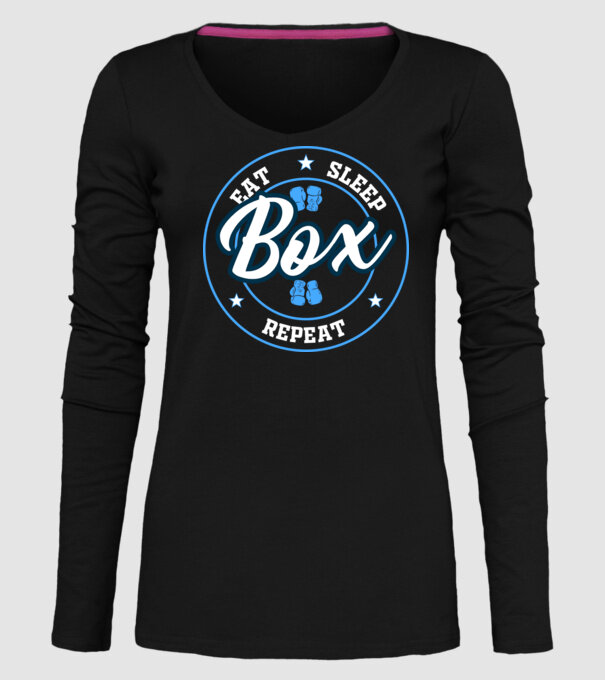 eat sleep box repeat model negru pe tricou