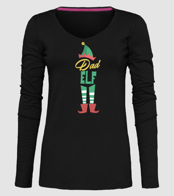 Elf family dad model negru pe tricou