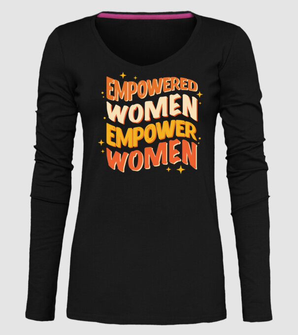 Empowered women empower women model negru pe tricou