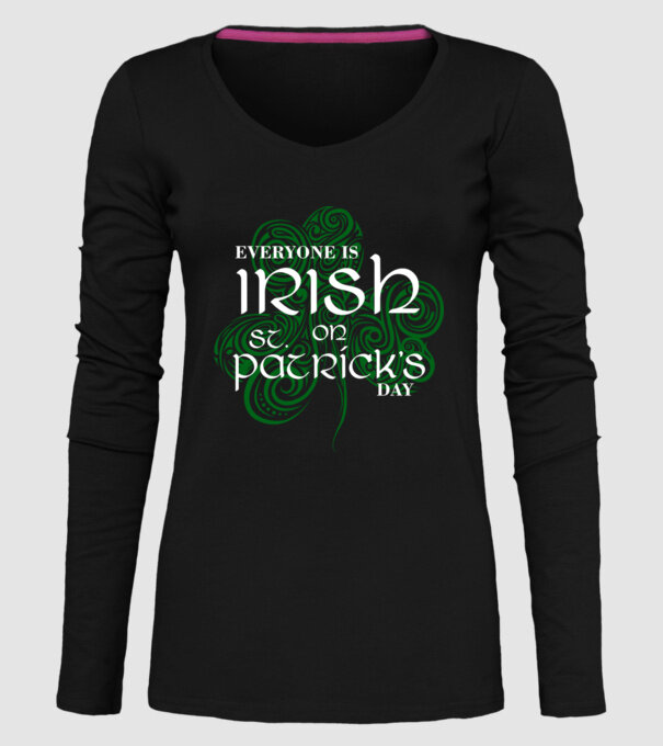 Everyone is irish shamrock model negru pe tricou