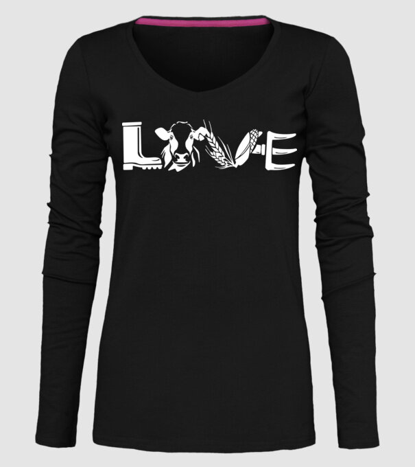 Farm love Cu tractor model negru pe tricou
