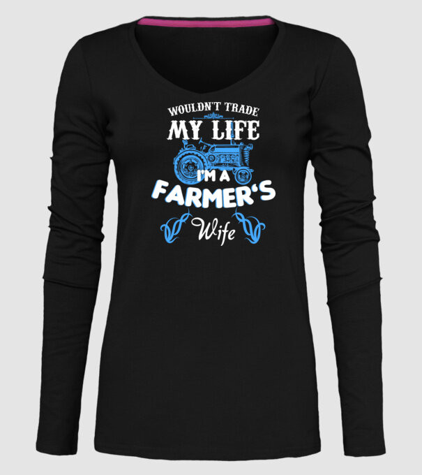 'Farmer''s wife' model negru pe tricou