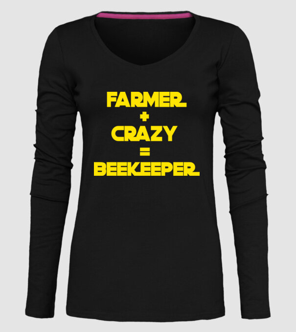 Farmer crazy beekeeper model negru pe tricou