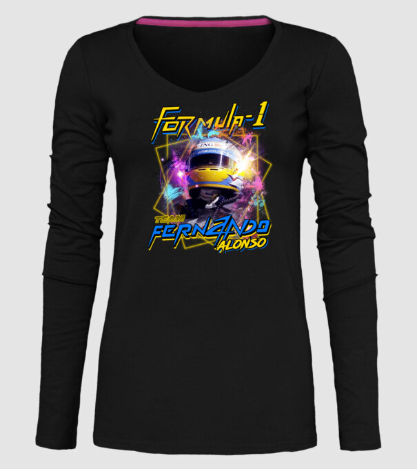 FORMULA 1 ALONSO model negru pe tricou