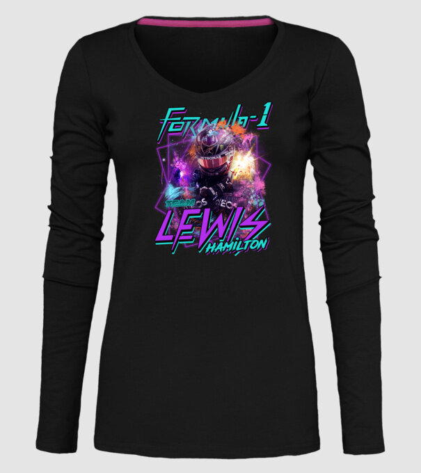 FORMULA 1 HAMILTON model negru pe tricou