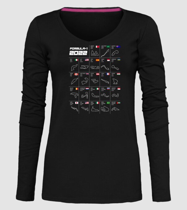 Formula 1 tracks 2022 model negru pe tricou