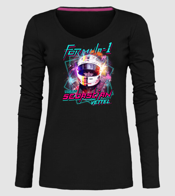 FORMULA 1 VETTEL model negru pe tricou