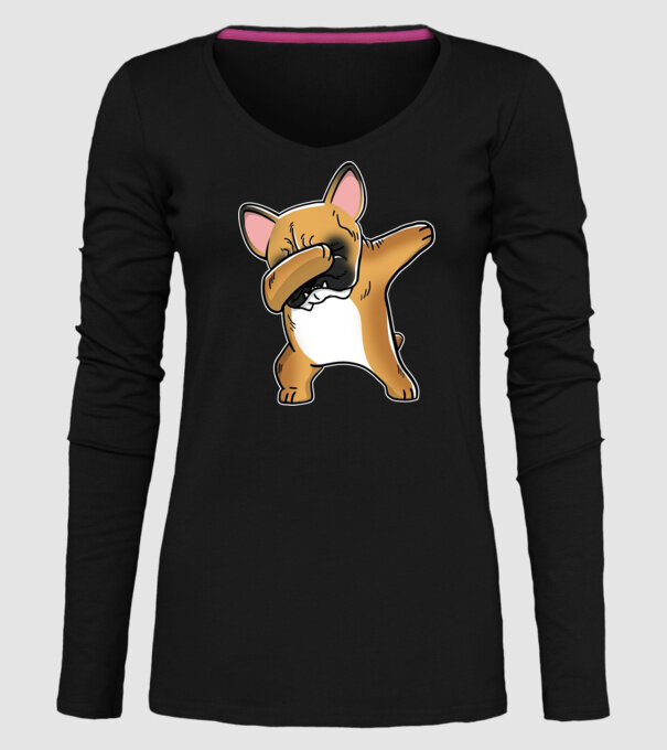 Buldog francez DAB model negru pe tricou
