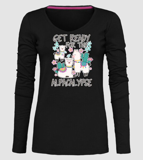 Get ready for the alpacalypse model negru pe tricou