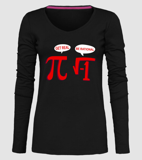 Get real, be rational model negru pe tricou