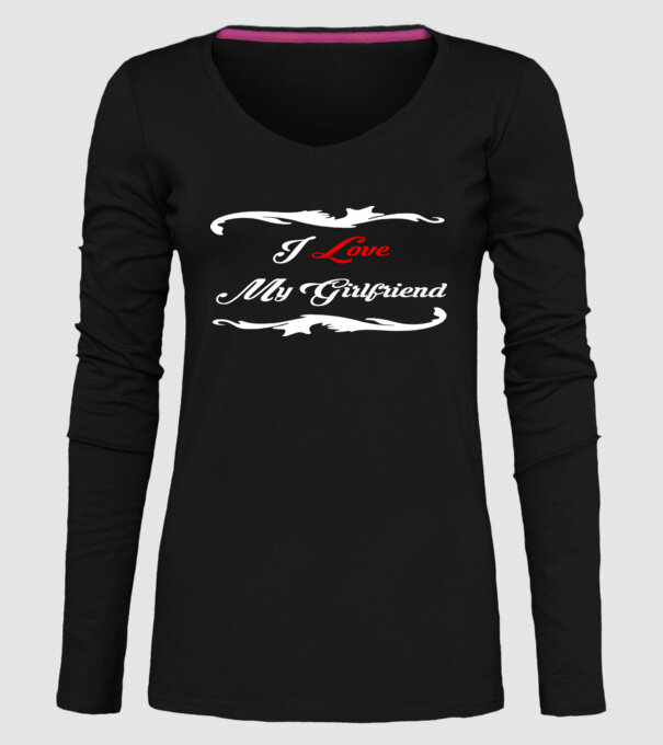 Girlfriend model negru pe tricou