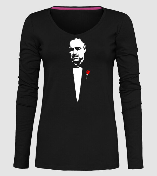 godfather cu trandafir model negru pe tricou