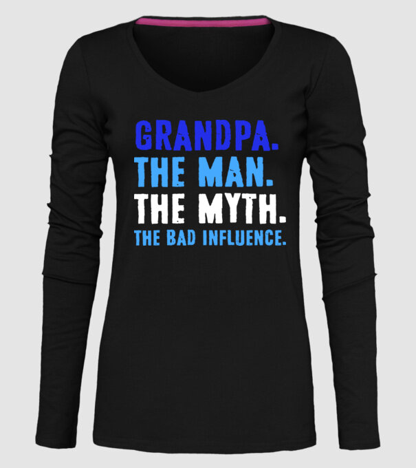 Grandpa, the bad influence model negru pe tricou