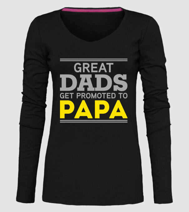 Great dads get promoted to papa model negru pe tricou
