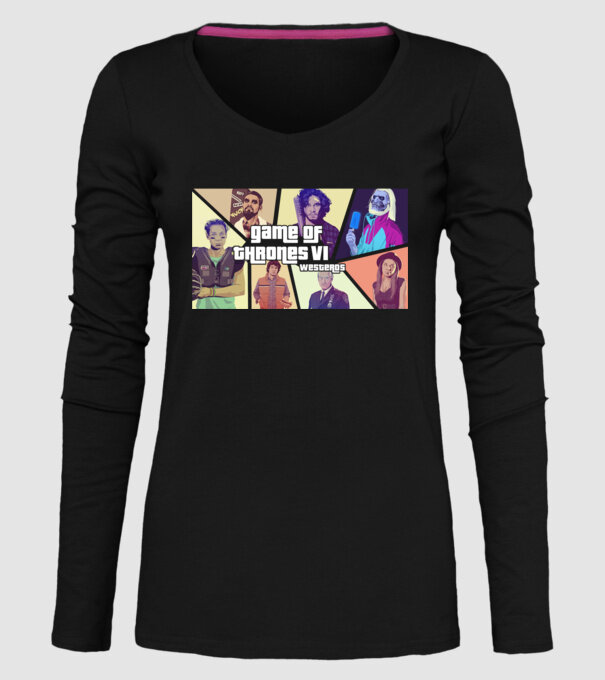GTA Game of Thrones model negru pe tricou