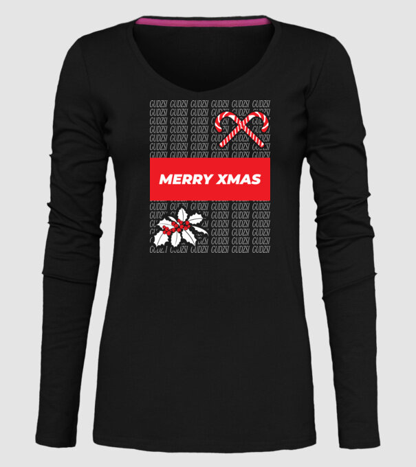 Gudzsi tricou designer Crăciun model negru pe tricou