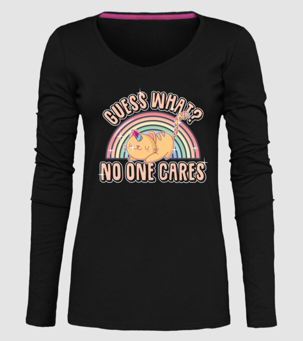 Guess what pisică-unicorn model negru pe tricou