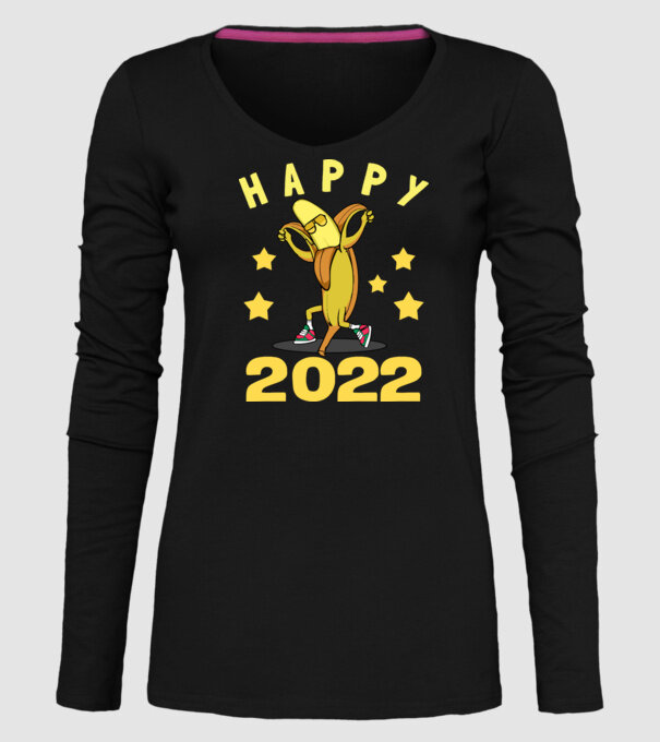 Happy new year Banana model negru pe tricou
