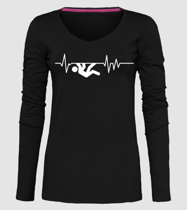 Heartbeat escaladare model negru pe tricou