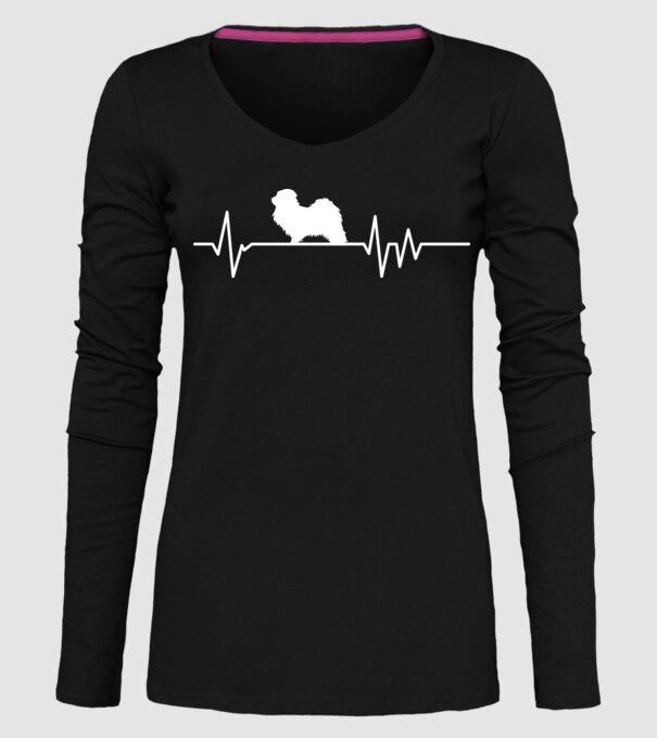 Heartbeat silueta Havanez model negru pe tricou