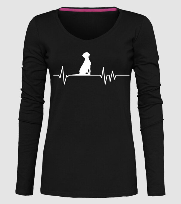Heartbeat silueta Vijla model negru pe tricou