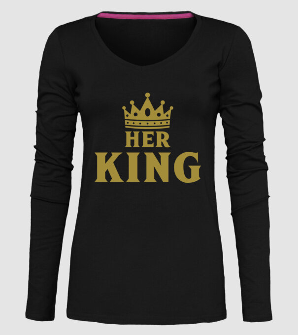 Her King model negru pe tricou
