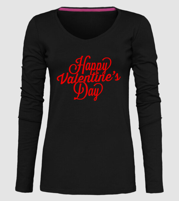 Happy Valentines day model negru pe tricou