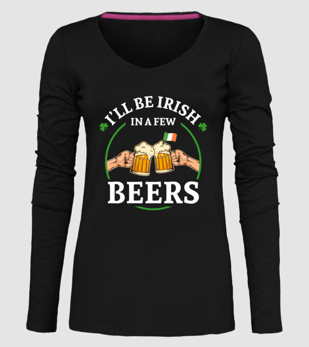 'I''ll be irish' model negru pe tricou