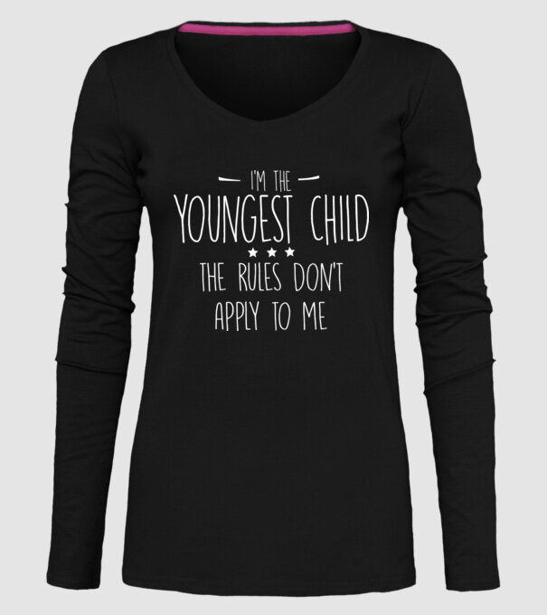 I'm the youngest child model negru pe tricou