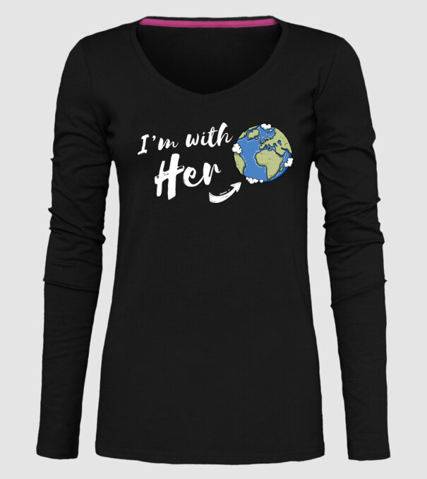 'i''m with her' model negru pe tricou