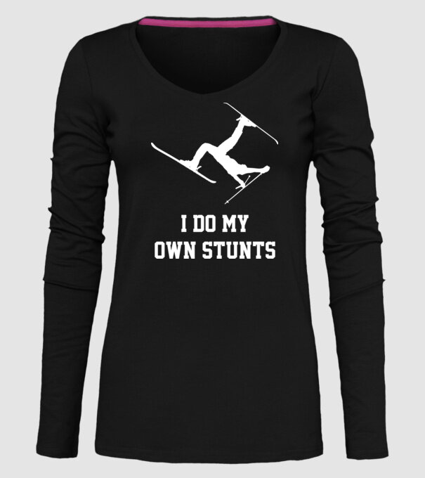 I do my own stunts model negru pe tricou