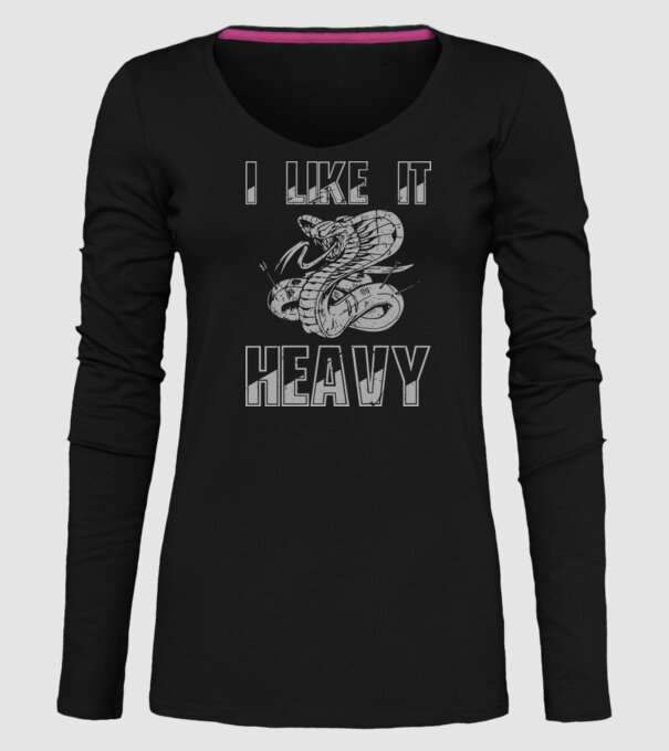 I like it heavy model negru pe tricou