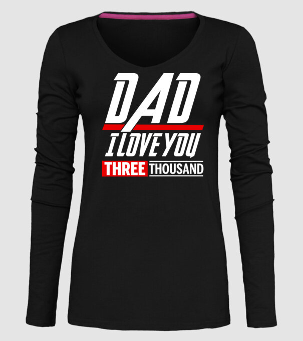 I love you three thousand model negru pe tricou