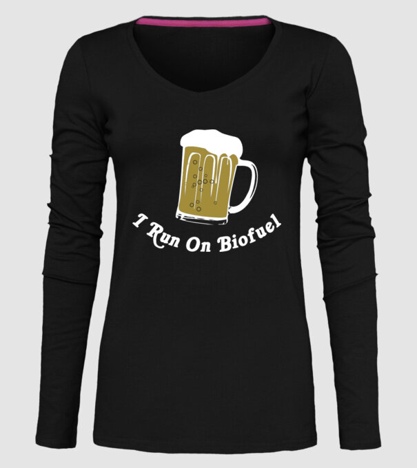 I Run On Biofuel model negru pe tricou