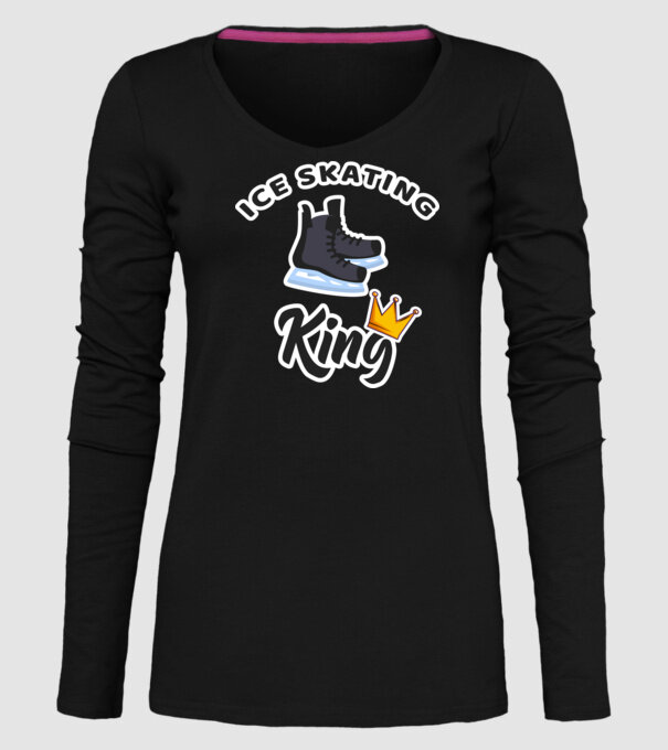 Ice skatin King model negru pe tricou