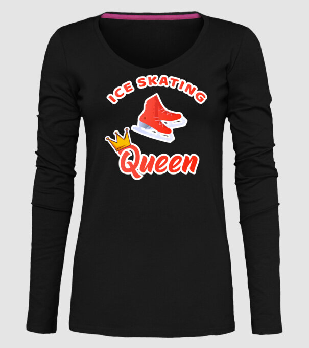 Ice skatin Queen model negru pe tricou