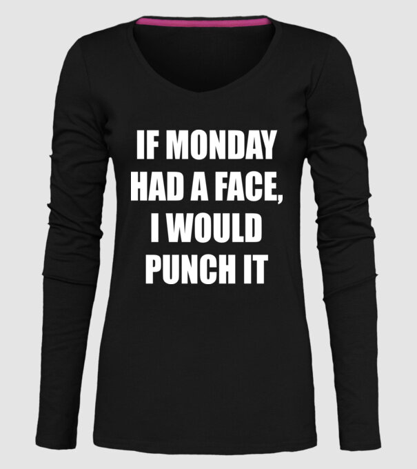 If monday had a face model negru pe tricou