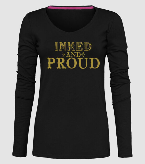 Inked and proud model negru pe tricou