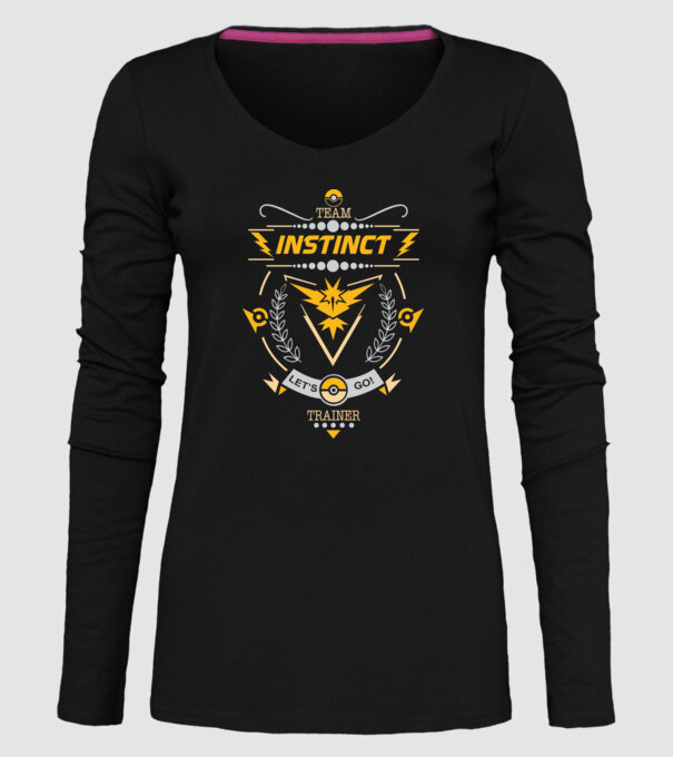 Instinct team model negru pe tricou