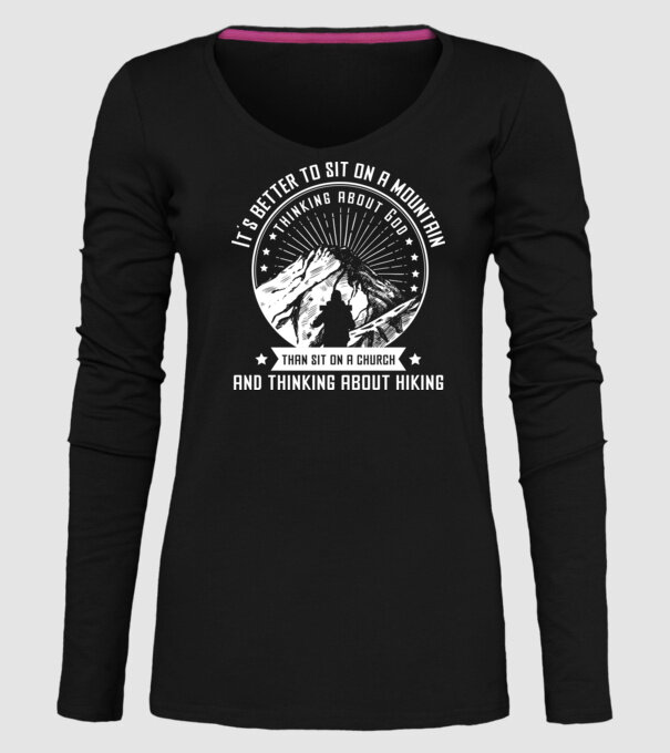 Its better to sit on a mountain and thinking on God model negru pe tricou