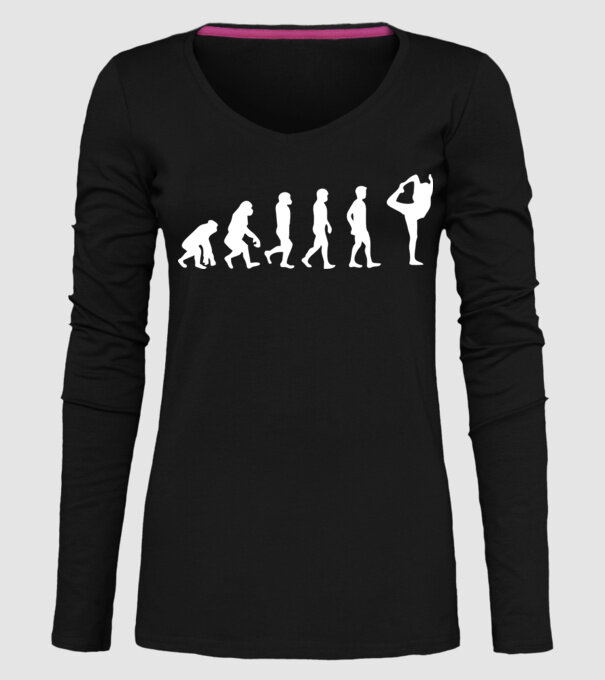 Yoga evoluție model negru pe tricou