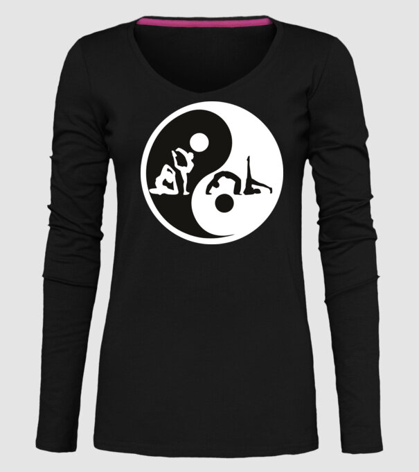 Yoga yin-yang model negru pe tricou