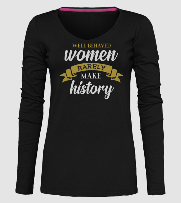 Fete bine educate model negru pe tricou
